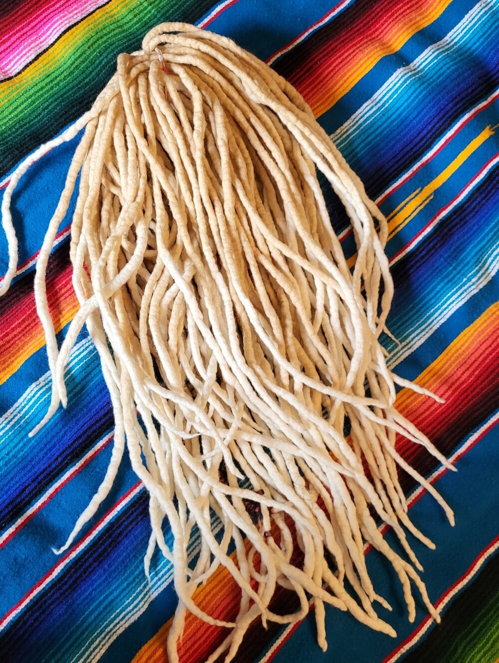 Platinum Bleach Blonde Double Ended Wool Dreads